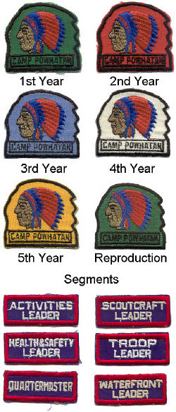 Camp Powhatan 1950's Campership Patches